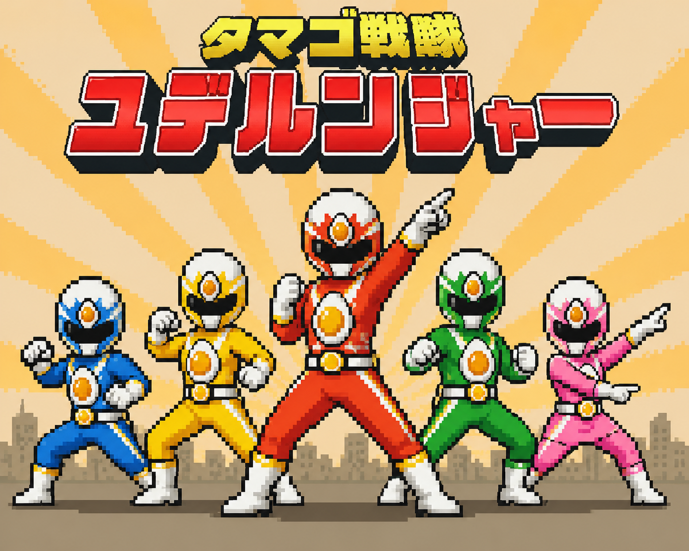 タマゴ戦隊ユデルンジャー 5人集合